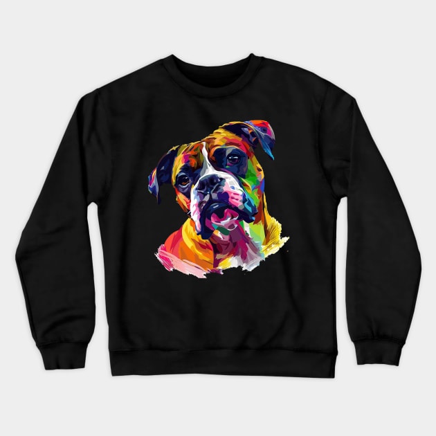 Boxer Colorfull Pop Art Design For Dog Onwer Crewneck Sweatshirt by karishmamakeia